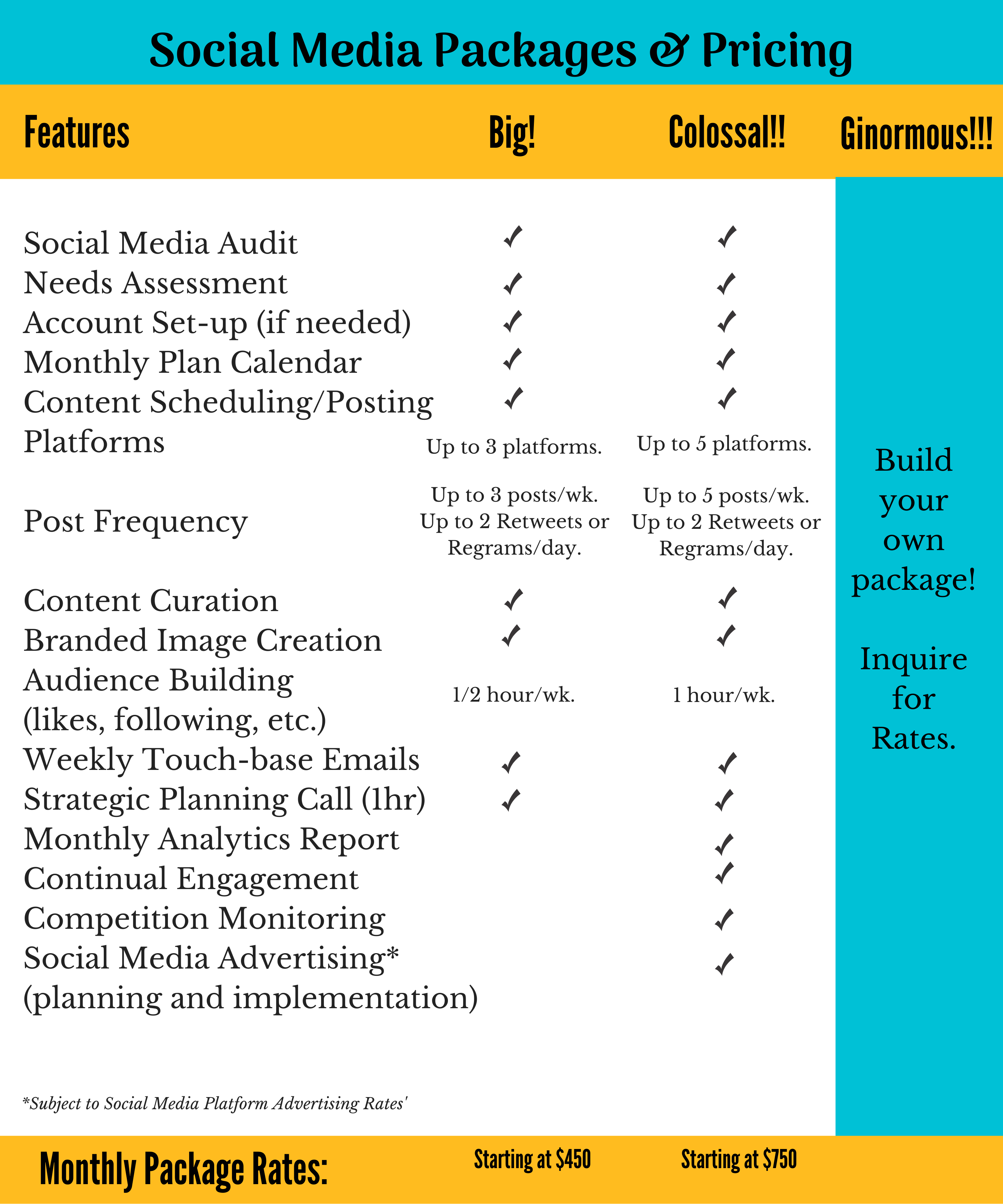 social marketing packages